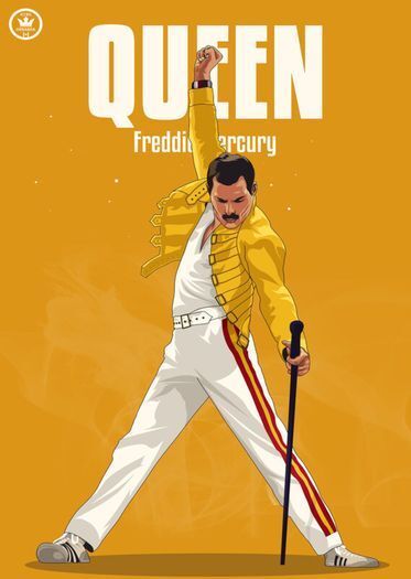 Queen - Freddie Mercury - Rare Mini Print/Poster