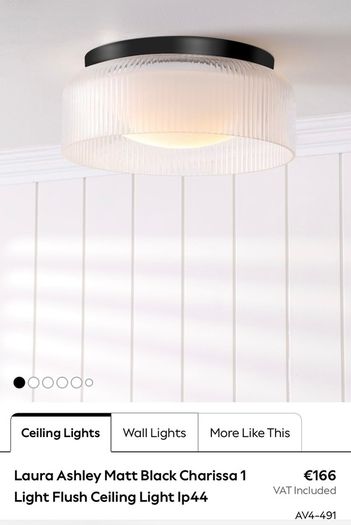 Laura Ashley Charissa Ceiling Light with Glass Crack.