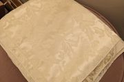 Cream embossed Table cloth