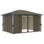 Gazebo with Curtain and String Lights 400x300 cm Taupe Aluminium Image 4