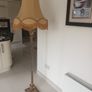 Vintage 70's Brass Corinthian Column Standard Lamp with Large Shade. Image 3