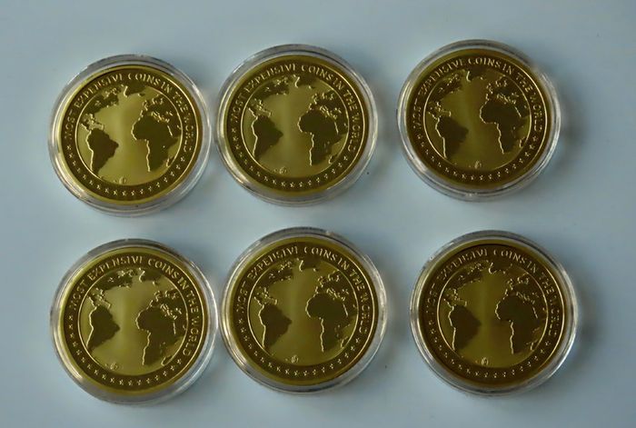 Complete Set of Gold plated 24 commemoratives of 'The Most Expensive Coins in the World'