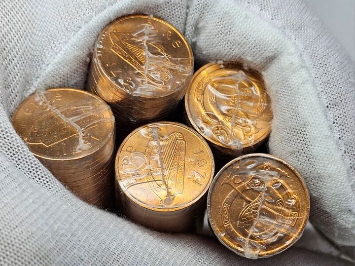 Ireland 1971 1/2p Half Penny Coin Roll Original Sealed