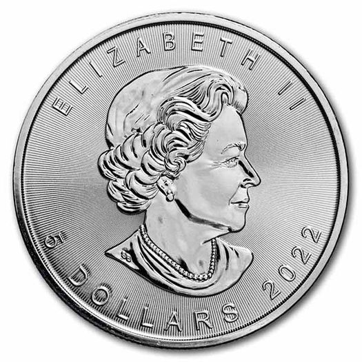 2022 Canada 5 Dollars 1 oz Silver Bullion Coin Maple Leaf BU (In Capsule)