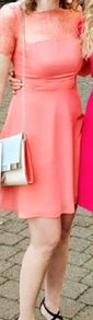 Asos peachy orange chiffon dress