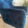 Navy Blue Velvet Armchair Image 3