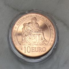 Vatican 10 Euro Copper Uncirculated Coin 2020 - Michelangelo's Pieta - Art and Faith