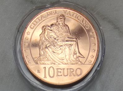 Vatican 10 Euro Copper Uncirculated Coin 2020 - Michelangelo's Pieta - Art and Faith