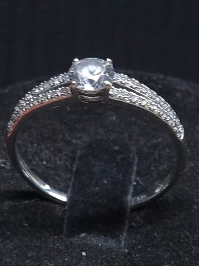 Vintage 9ct White Gold 375 Solitaire Ring Size 59.5