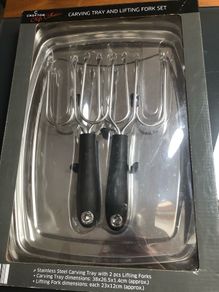 Carving Tray and Lifting Fork Set - BNIB