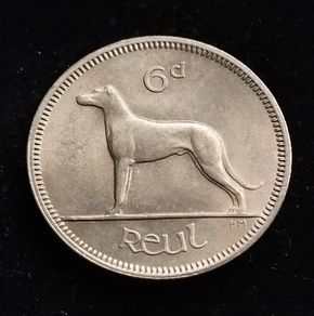 Ireland - 1968 - 6 Pence - Wolfhound - KM.13a - UNC      [338]