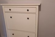 White Narrow Shoe Storage Cabinet