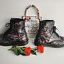 Dr Martens Union Jack 1460 8 eye black red leather boots England uk7 Image 7