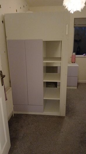 Bunk bed with desk and storage