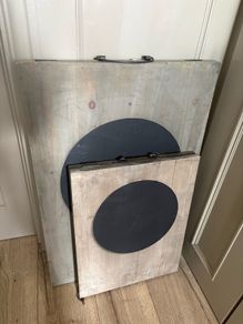 New XL 75cm x 50cm rustic free standing chalkboard sign with carry handle