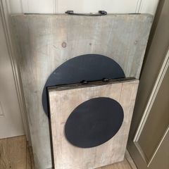 New XL 75cm x 50cm rustic free standing chalkboard sign with carry handle