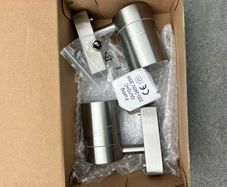 Two outdoor downlighter wall lights