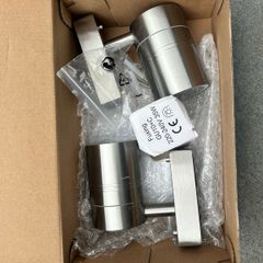 Two outdoor downlighter wall lights