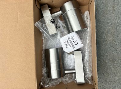 Two outdoor downlighter wall lights
