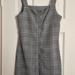 New Look Women/Girls Blue/Black Mix Checked Pinafore Bodycon Dress 12-13Y