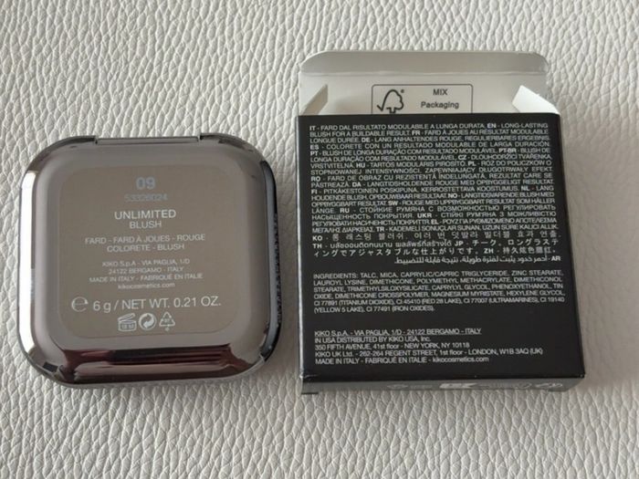 Kiko Milano Unlimited Blush 6g shade 09 sophisticated pink