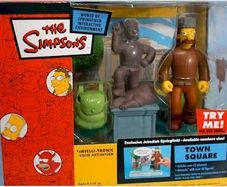 The Simpsons Springfield Town Square with Jebediah Springfield RARE