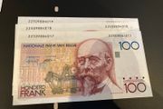 Belgium 100 Francs x 3 Rare Uncirculated Consecutives Notes