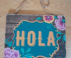 Decorative HOLA sign