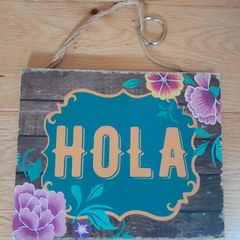 Decorative HOLA sign