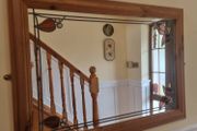 Mirror Oak with lead and stained glass