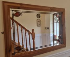 Mirror Oak with lead and stained glass