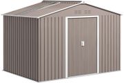 Metal Tool Shed with Sliding Doors and Ventilation Windows, 277 x 195 x 192 cm, Light Gray