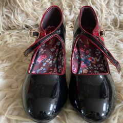 Joe Browns Black and Red Patent Leather Women's Vintage Mary Jane Style, UK 7 (EU 40)