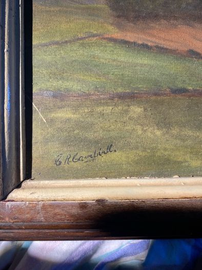 Original painting mid century landscape  of Dear Skryne  Co Meath by G R Campbell