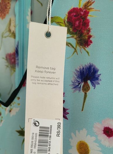 NATASHA ZINKO blue floral ruffle midi Sz 12 UK - Bnwt - Rrp 651 Sterling