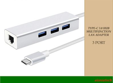 Type-c Multi Function Lan Adapter With 3usb Ports