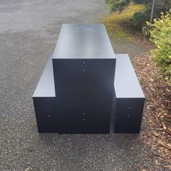 Black bench table with 2 seating benches