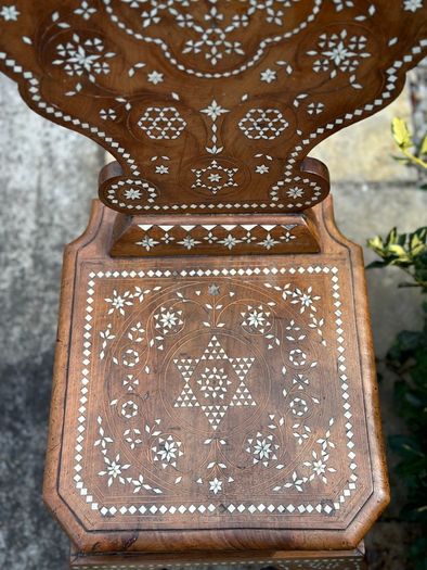 Solid Walnut Sgabello Hall Chair - 1840-1850 (must see)
