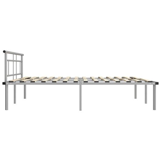 Bed Frame Grey Metal 200x200 cm