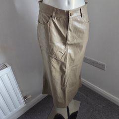 New with tag. Nina Murati PU Khaki/Beige Pencil Skirt.  Size M. Fits 8-10