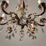 French Eight-Arm Brass & Crystal Chandelier Image 4