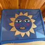 My handmade coffee table design " Golden Sun", blue with gold accents Image 3