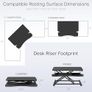 Standing 81 cm Desk Converter, Height Adjustable Riser, Sit to Stand Dual Monitor and Laptop Workstation with Wide Keyboard Tray, Black Image 5