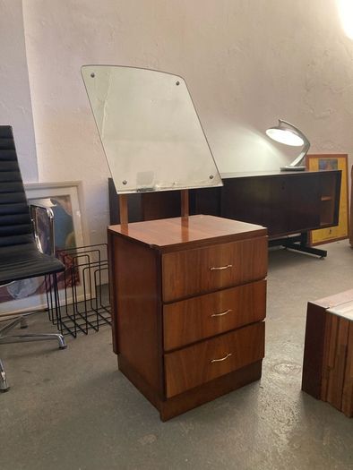 Vintage 1960s Walnut Chest of Drawers with Mirror -  Warehouse and Showroom Open Saturday 11th April 12 till 4pm Eircode R95T227