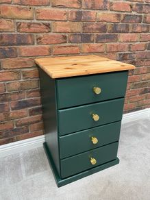 Refurbished Solid Wood Bedside Locker Inisbofin Green