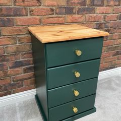 Refurbished Solid Wood Bedside Locker Inisbofin Green