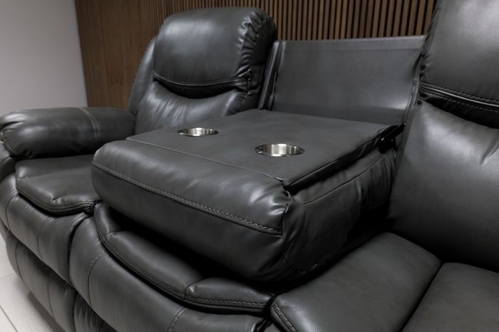 Valerie Light Grey & Dark Grey Leather Recliner Sofa Set
