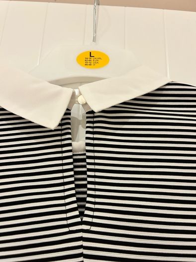 Black and white stripped shirt dress