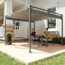 3 x 3 m Garden Pergola with Retractable Roof, Gazebo, Canopy for Shade, UPF30+, Gray Image 3