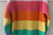 Long colourful striped knit jumper dress by Next baby